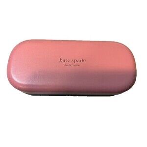 Kate Spade NY Eyeglass Case Pink Green Hard Shell Iconic Classic Glasses Holder